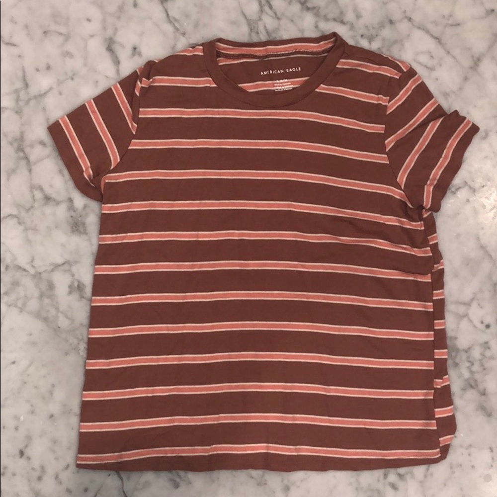 American Eagle Striped T-Shirt (Medium)